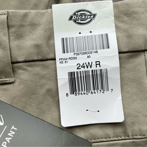 Dickies Plus Perfect Shape Straight Leg Pants, Rinsed Oxford Stone Women’s Sz 24 - Picture 9 of 16